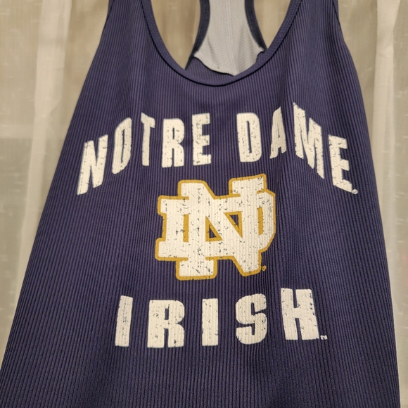 Under Armour Notre Dame Heat Gear Fitted Tank Top Navy Blue Size Large - Picture 2 of 6